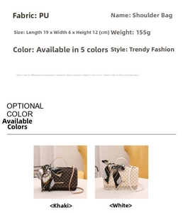 Detailed size specifications and color variants of the printed square handbag with silk handle