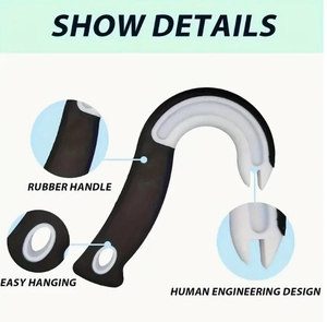 Ergonomic rubber handle manual can opener with anti-slip grip and hanging hole for storage