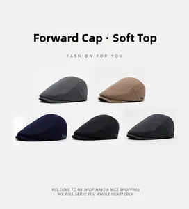 Flat cap collection showing soft top design and side metal buckle in five colors