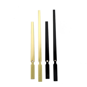 Minimalist clock hands set in black and gold finishes for DIY quartz clock repair