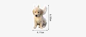 Cute golden retriever unicorn sticker size detail 6.52cm x 4.11cm for DIY decor