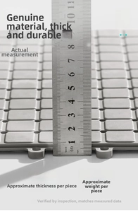 Detailed macro view showing the 1cm thickness and 310g weight of the gray TPE bath mat