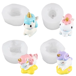 Unicorn silicone mold for DIY scented candles and plaster desktop decorations set