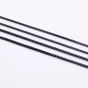 Black Box Chain Necklace Titanium Steel Electroplated Geometric Punk Hip Hop Jewelry For Men Women