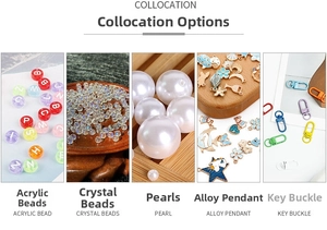Mix of acrylic beads, crystal beads, and alloy pendants for DIY jewelry making kits