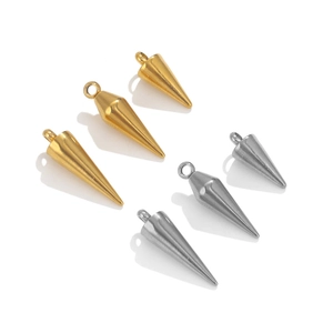 Pendentifs coniques en acier inoxydable poli or et argent pour bijoux DIY