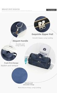 Detail view of reinforced handles, smooth metal zippers and durable oxford fabric texture