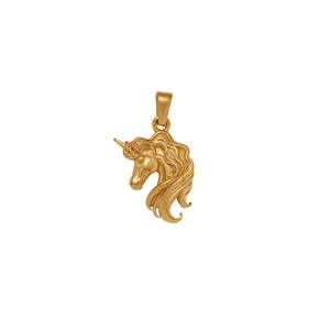 Vintage gold-plated unicorn pendant necklace crafted in titanium steel for daily wear