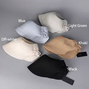 Women's open top sun hat with wide brim and bow detail in five elegant colors