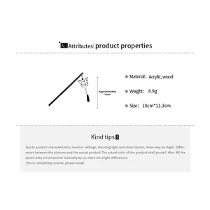 Detail showing butterfly charm dimensions and dimensions of the tassel hairpin