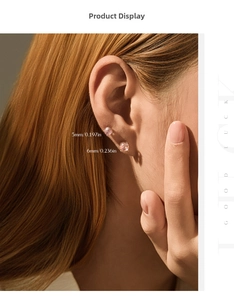 Detailed comparison of 5mm and 6mm pink round cut zircon studs in four-claw setting