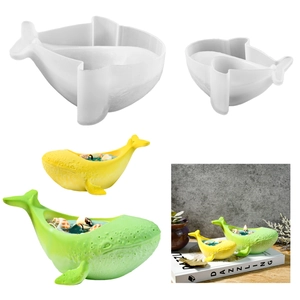 Whale Shape Silicone Mold For DIY Candle Holder Epoxy Resin Casting Gypsum Flower Pot Ocean Theme Handmade Craft