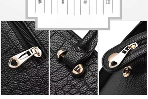 Macro view of leather texture with gold heart-shaped zipper and neat stitching details