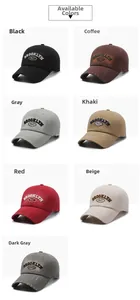 Selezione di cappellini vintage slavato con ricamo Brooklyn 1947 in sette colori differenti