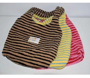Fall winter plush tote bag cute striped lamb fleece shoulder bag casual large capacity handbag