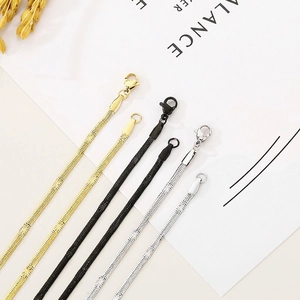 Flache Schlangenkette Halskette 316L Edelstahl Sternmuster Textur Minimalistischer Schmuck Für Damen Und Herren