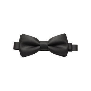 Noeud papillon noir élégant en satin texturé double couche pour hommes avec sangle réglable