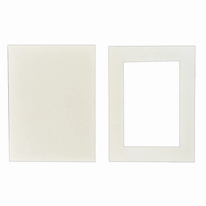 Premium ivory white cardboard mat set for 6 to 10 inch square photo frames