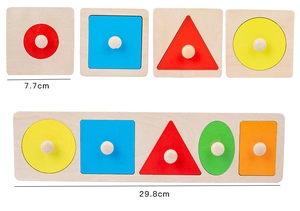 Montessori ξύλινο εκπαιδευτικό παιχνίδι παζλ ταξινόμησης σχημάτων σε λεπτομέρεια.