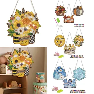 Diy Diamond Painting Door Hanging Sign Christmas Thanksgiving Harvest Festival Home Decor Acrylic Resin Art Wall Plaque
