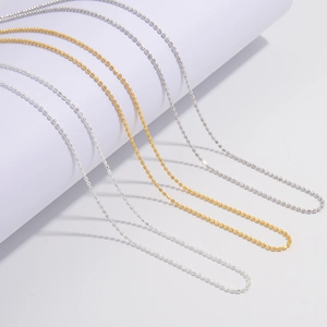 925 Sterling Silver Italian Sparkling Diamond Cut Olive Bead Necklace Heart Pendant Adjustable Clavicle Chain For Women