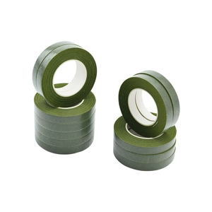 Set of 10 rolls of dark green floral tape for flower stems and bouquet wrapping