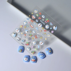 3D-Relief-Nagelaufkleber mit Meeresmotiven wie Delfinen und Pinguinen für DIY-Nageldesign