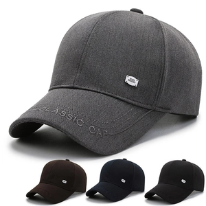 Classic Baseball Cap Polyester Cotton Twill Sun Protection Embroidery Metal Label Adjustable Casual Hat For Men