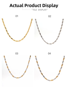 Quattro stili di collane geometriche in acciaio inossidabile oro, argento e bicolore