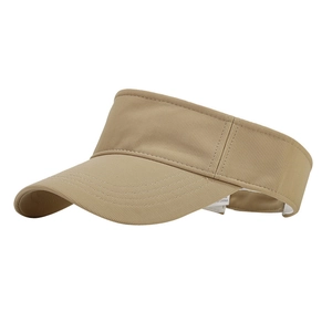 Breathable khaki sun visor hat for running and outdoor sports with adjustable strap