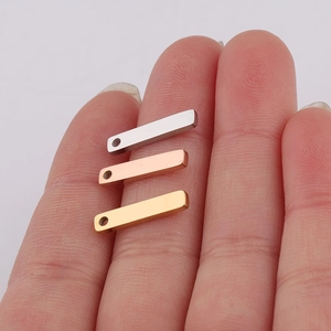 Rectangle mirror stainless steel tags in silver rose gold and gold for jewelry making