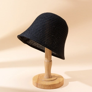 Chapeau Cloche Tricoté Pour Femmes Respirant Crochet Protection Solaire Chapeau De Pêcheur Style Coréen Décontracté