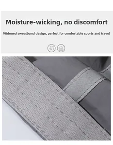 Detailed macro view of the wide moisture-wicking sweatband inside the gray sports cap