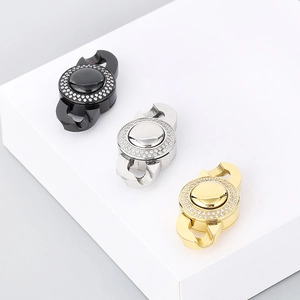 Double-hole stainless steel jewelry clasps set in black, silver and gold with rhinestones