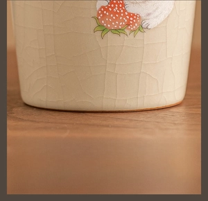 Macro detail of Ru-kiln ceramic base with ice-crack glaze and smooth unglazed ring foot