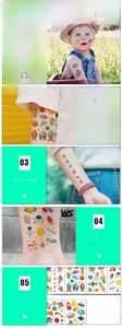 Waterproof cartoon space temporary tattoos featuring astronauts and spaceships