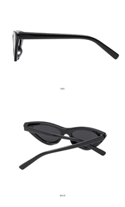 Side and back view of black cat-eye kids sunglasses showing sleek frame and temple curve