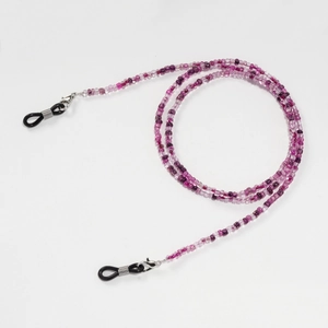 Colorful beaded glasses chain with purple and pink beads and non-slip rubber loops