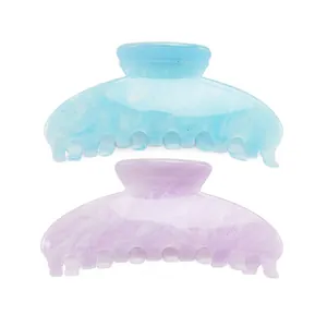 Large Acrylic Hair Claw Clip Photochromic Color Changing Marble Glitter Shark Clip Women Daily Accessories