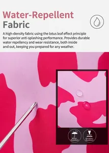 Wasserabweisendes pinkfarbenes Camouflage-Gewebe für große Sporttaschen.