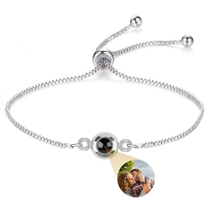 Bracciale Di Proiezione Acciaio Inossidabile Multi Lingue Ti Amo Foto Catena Box Regolabile Regalo Uomini Donne Moda