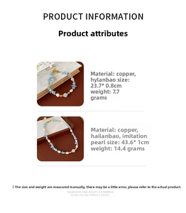 Détails du coffret bijoux en aigue-marine et perles incluant le poids et la taille