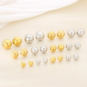 Minimalist Stainless Steel Hollow Ball Stud Earrings For Women Mirror Polished Gold Silver Geometric Round Stud Earrings Jewelry