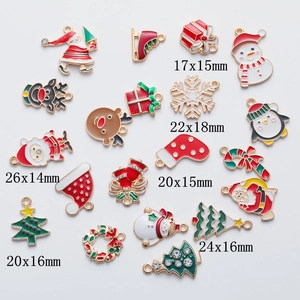 DIY Christmas enamel charms including Santa, reindeer and tree for jewelry making