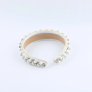 Baroque style pearl and rhinestone headband with luxury white crystal embellishments