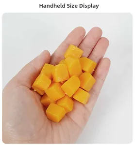Handheld size display of miniature artificial fruit cubes for dollhouse decorations
