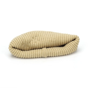 Japanese style sweet beige floral knit hat, cozy warm ribbed winter beanie for women