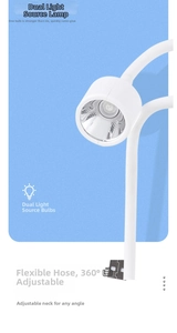 Adjustable white USB LED nail lamp with 360-degree flexible neck for precise UV curing