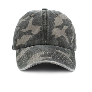 Casquette de baseball camouflage tactique pour homme avec visière courbée et coton délavé