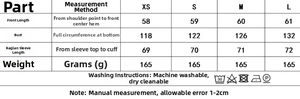 Size chart showing chest and length measurements for women's ethnic beaded blouse